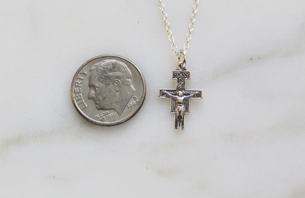 San Damiano Crucifix Necklace in 925 sterling silver