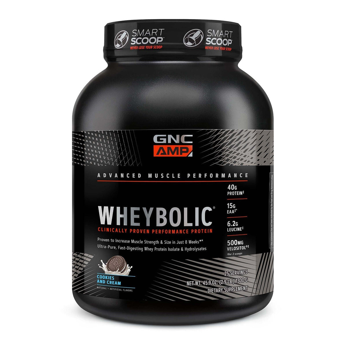 GNC AMP Wheybolic Whey Protein Powder, 2.9 lb (25 Servings)