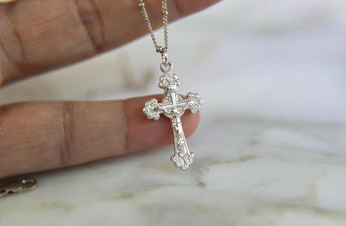 Crucifix Necklace in Sterling Silver