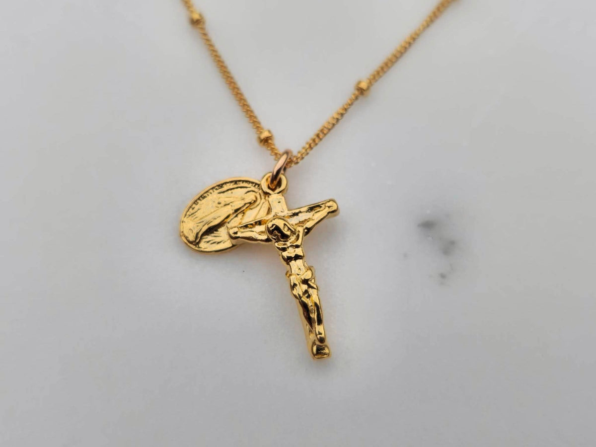 Miraculous Medal and Crucifix Necklace
