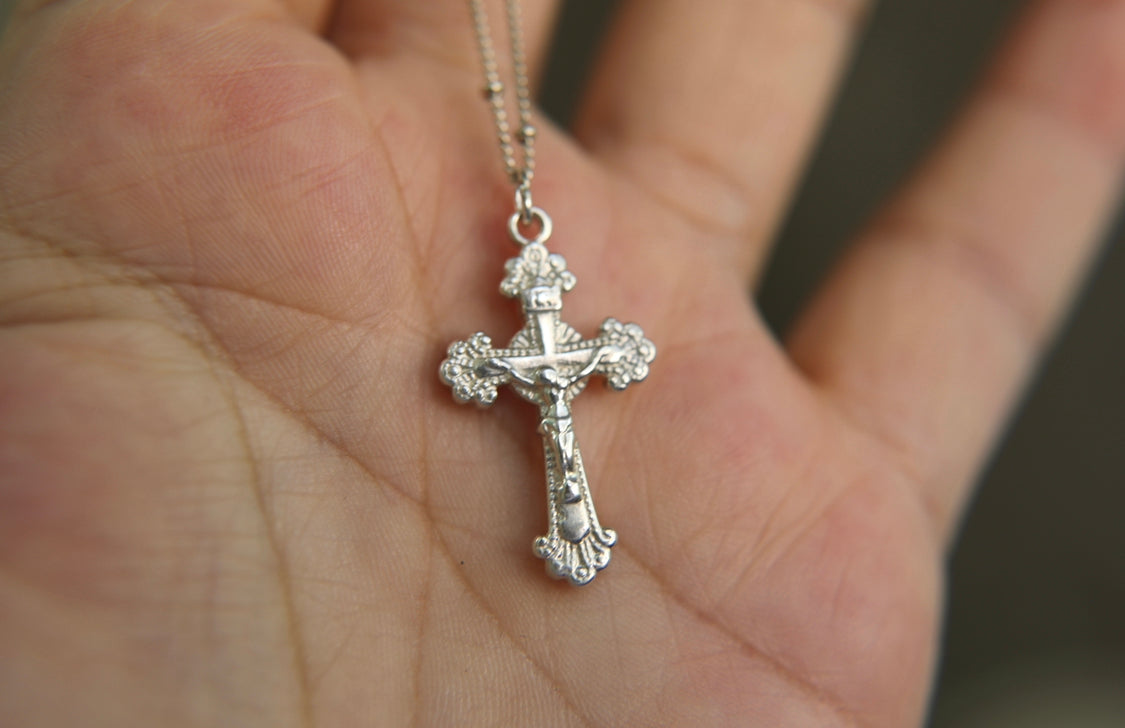 Crucifix Necklace in Sterling Silver