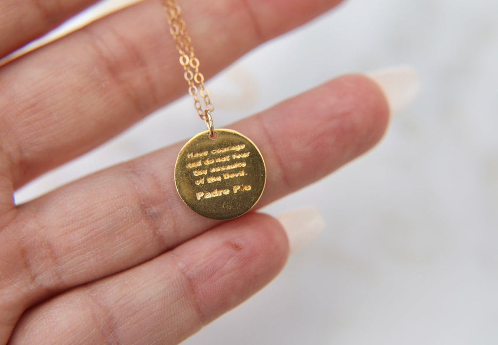 Padre Pio Necklace in Gold Vermeil