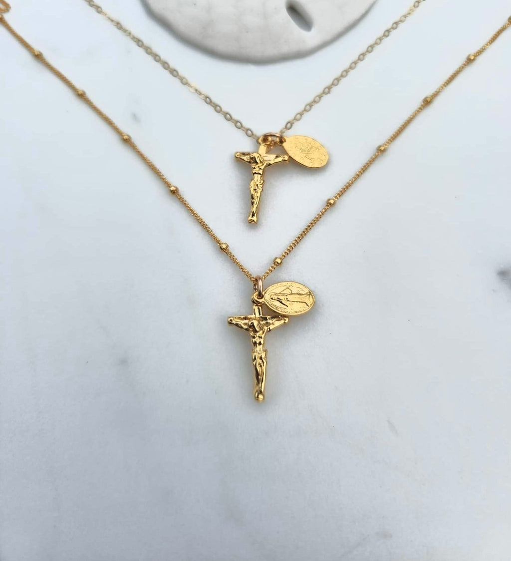 Miraculous Medal and Crucifix Necklace