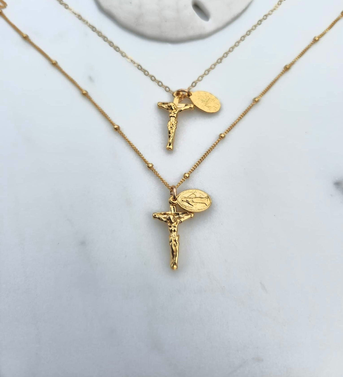 Miraculous Medal and Crucifix Necklace