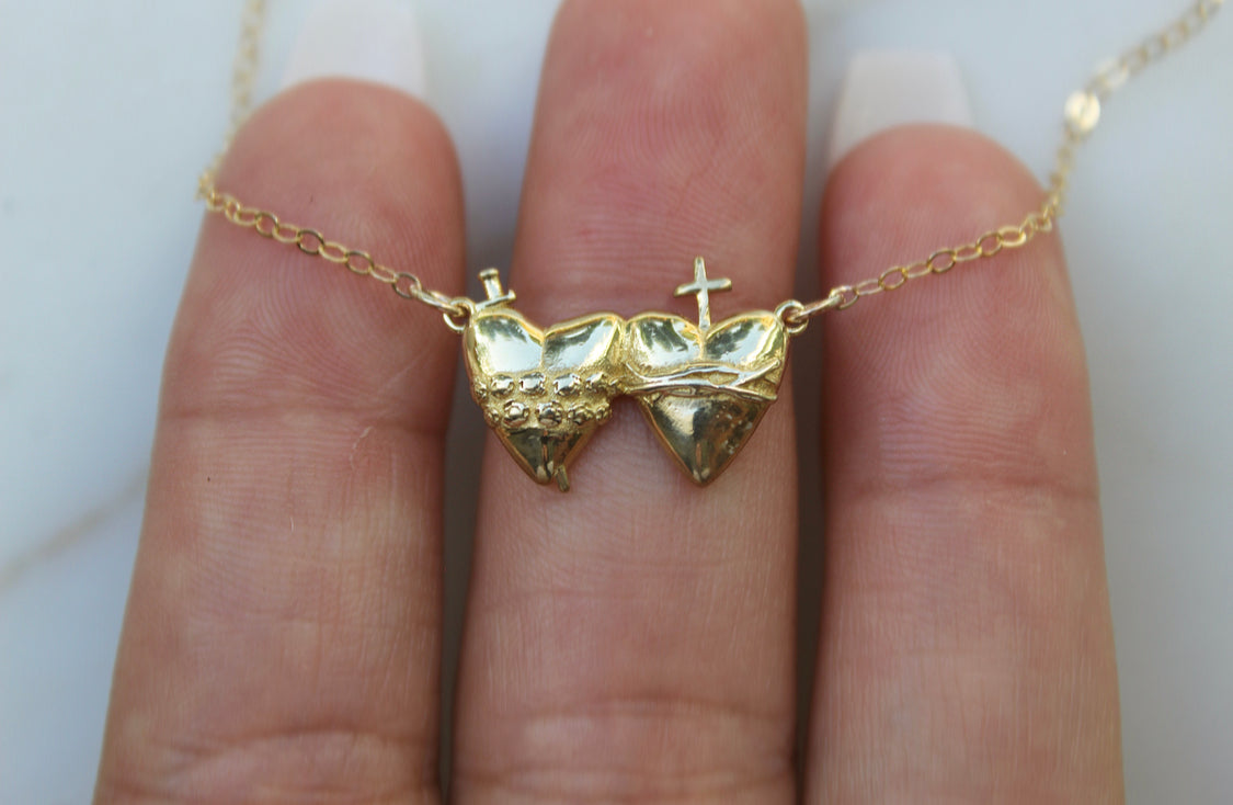 Sacred Heart and Immaculate Heart Necklace