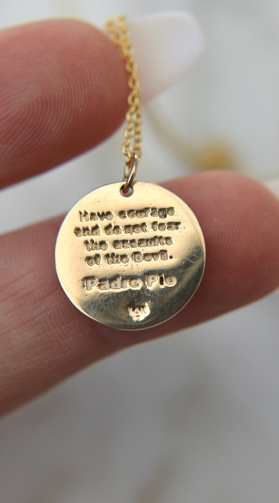 Padre Pio Necklace in 14k Gold