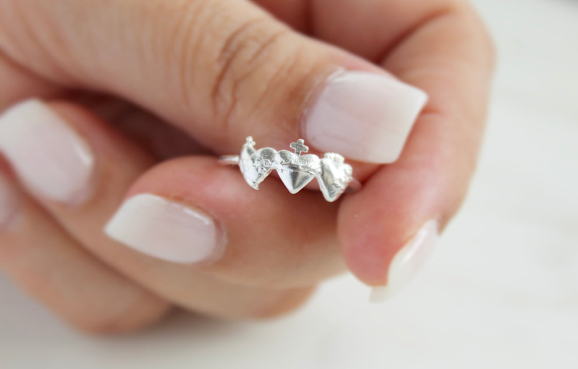 Holy Family Hearts® Ring in Sterling Silver