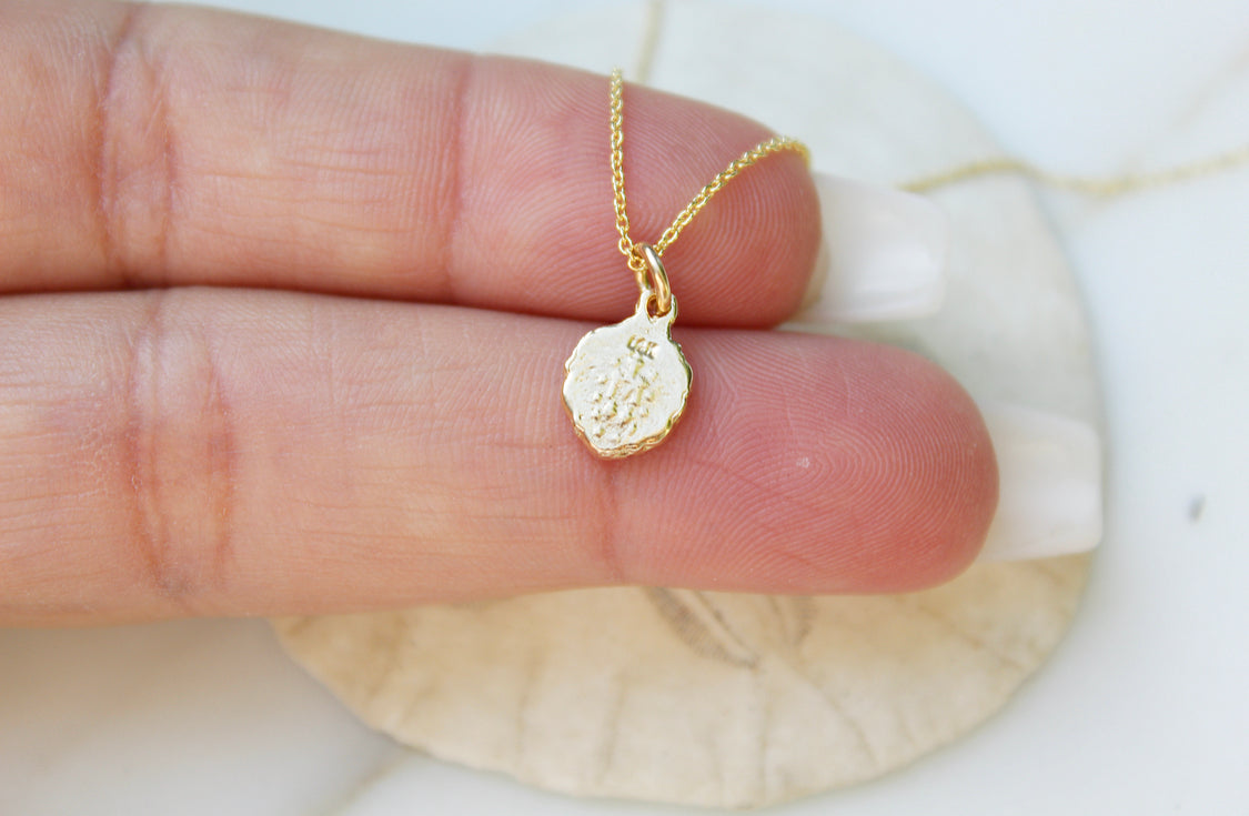 14K Gold Tiny Miraculous Medal Necklace