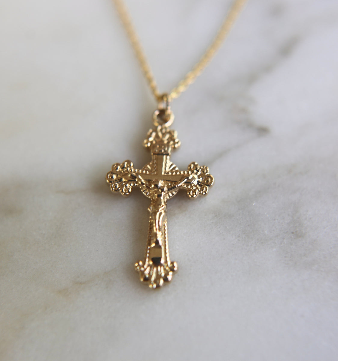 14k Gold Crucifix Necklace