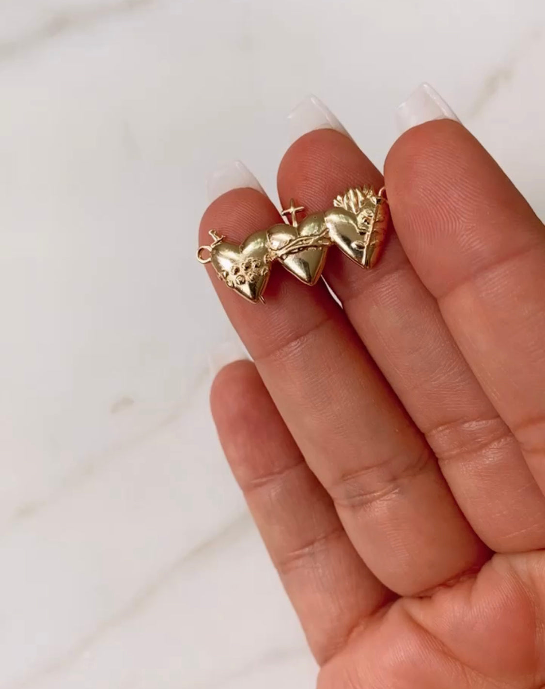 Holy Family Hearts® Necklace in 14k Gold