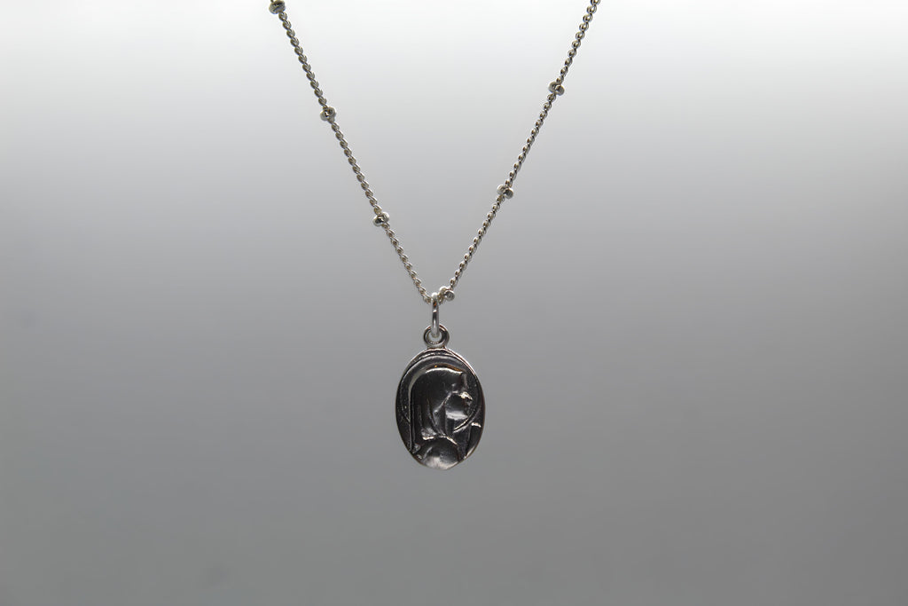 Mary Oval Sterling Silver Necklace