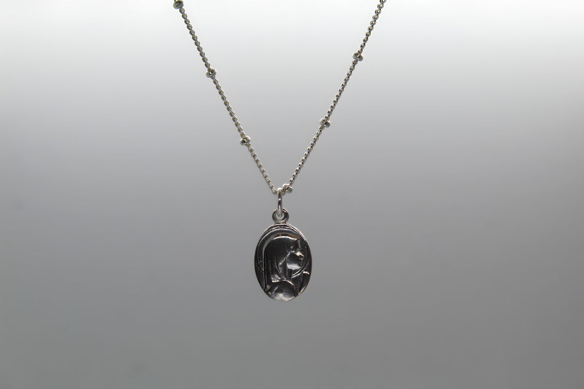 Mary Oval Sterling Silver Necklace