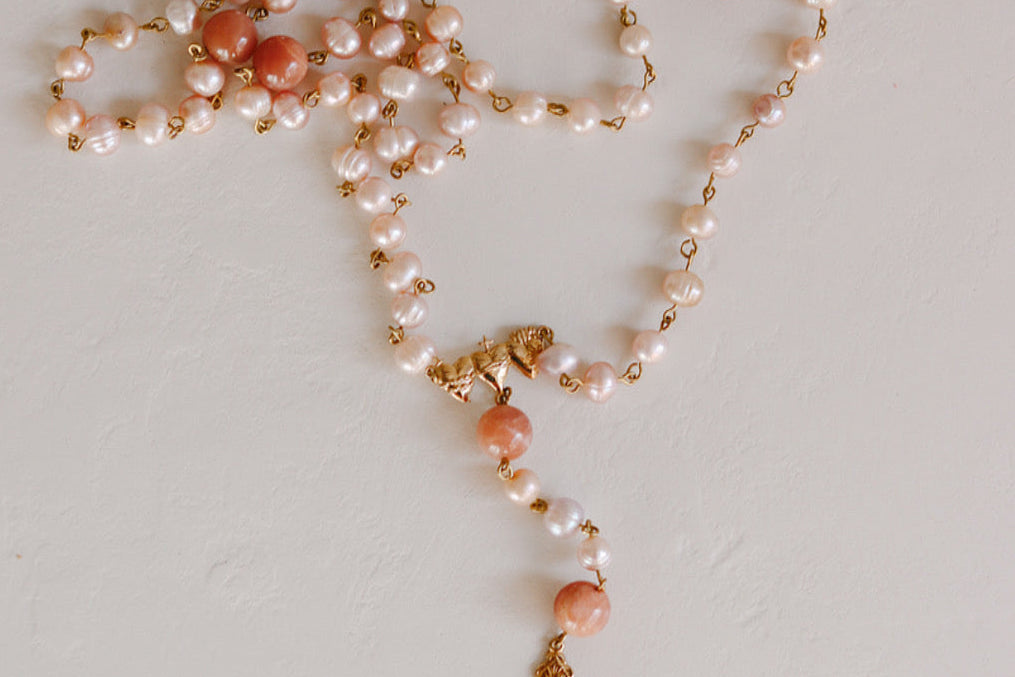 Holy Family Hearts® Rosary III Pearl