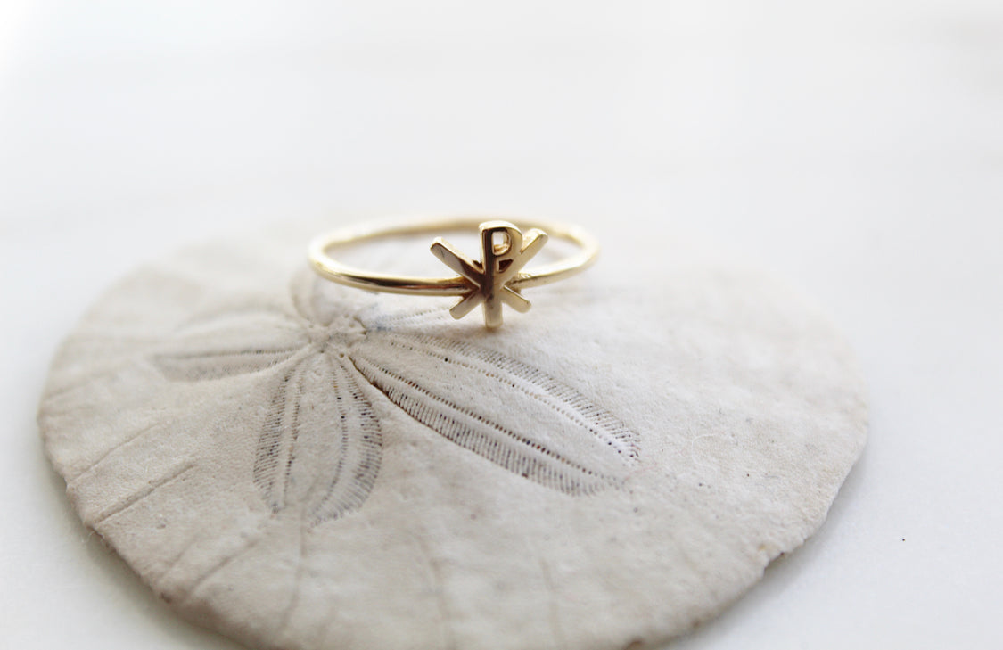 14k Gold Chi Rho Ring