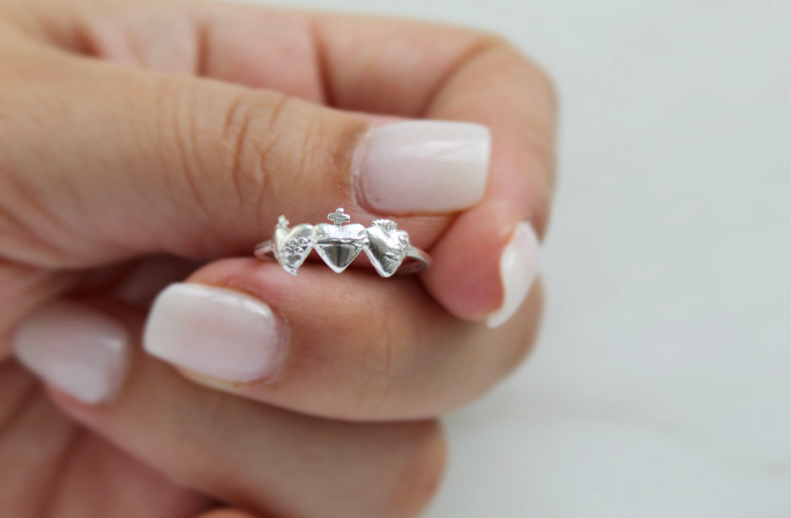 Holy Family Hearts® Ring in Sterling Silver