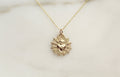 Most Sacred Heart minimalist scalloped necklace in 14k Gold