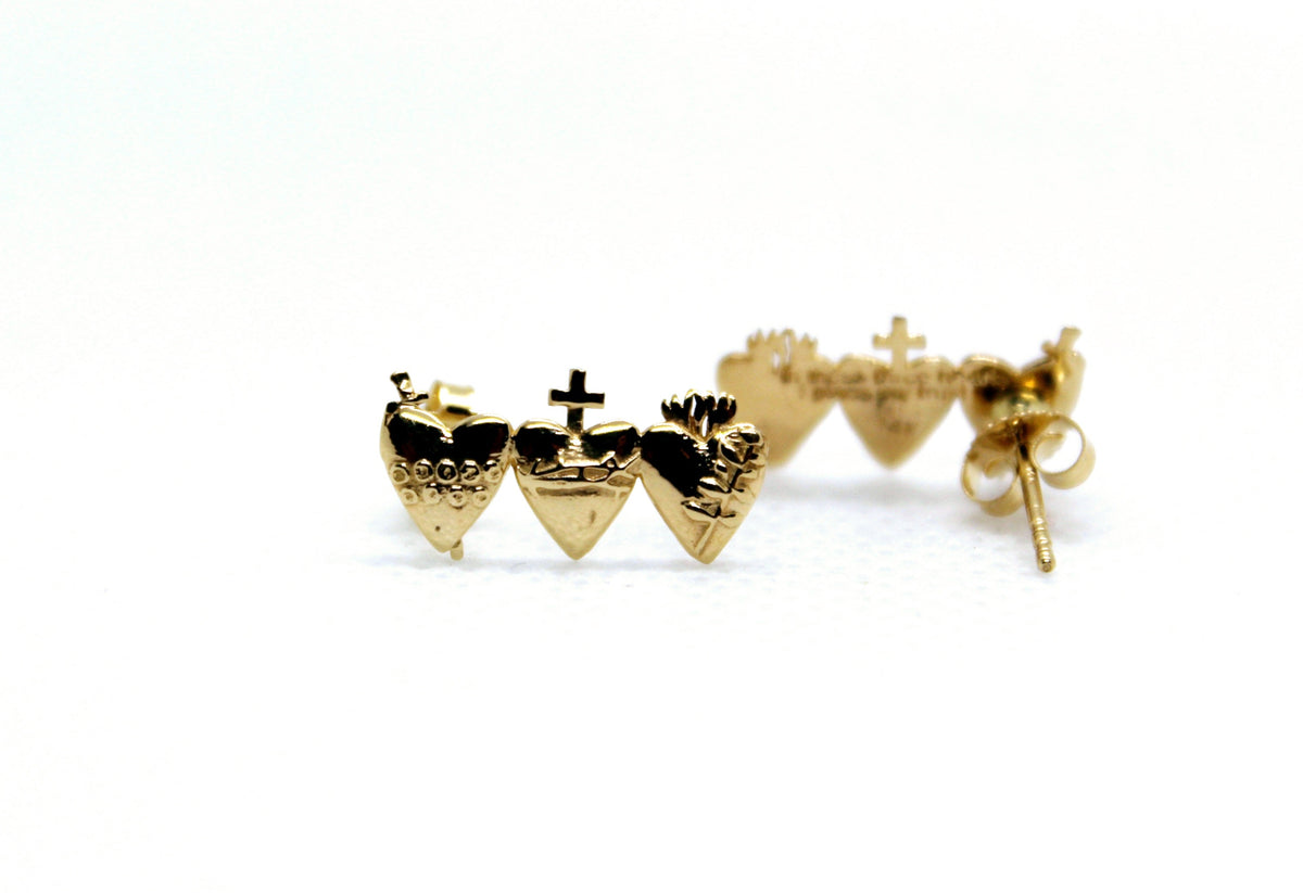 Holy Family Hearts® Earrings in 14K