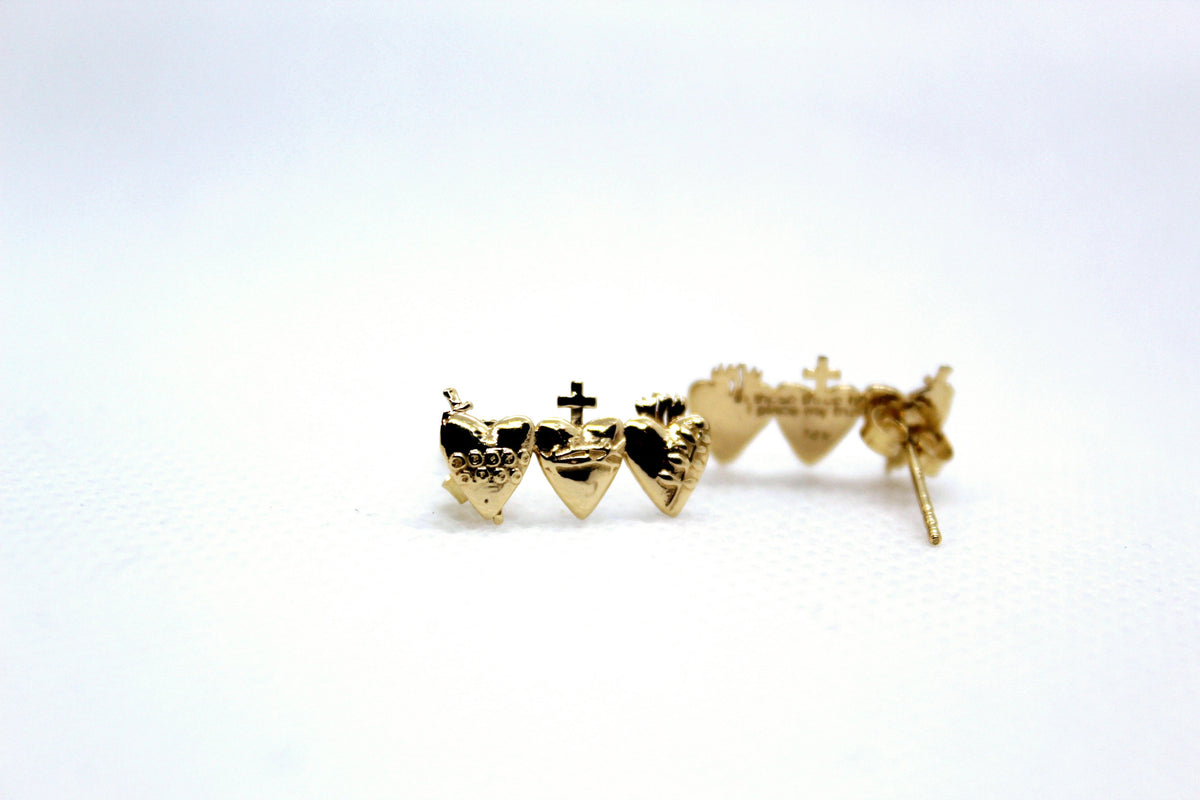 Holy Family Hearts® Earrings in 14K