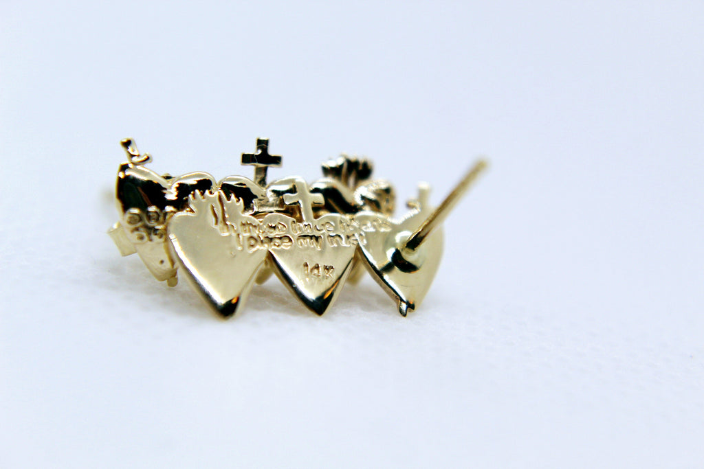 Holy Family Hearts® Earrings in 14K