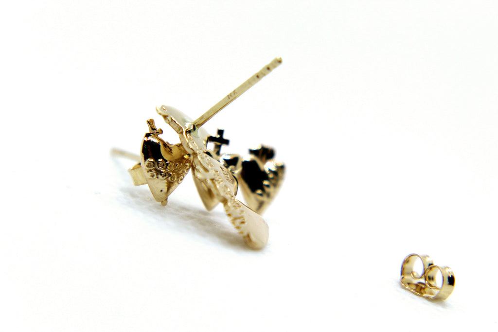 Holy Family Hearts® Earrings in 14K