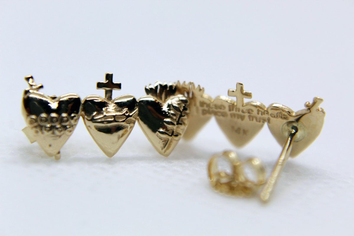 Holy Family Hearts® Earrings in 14K