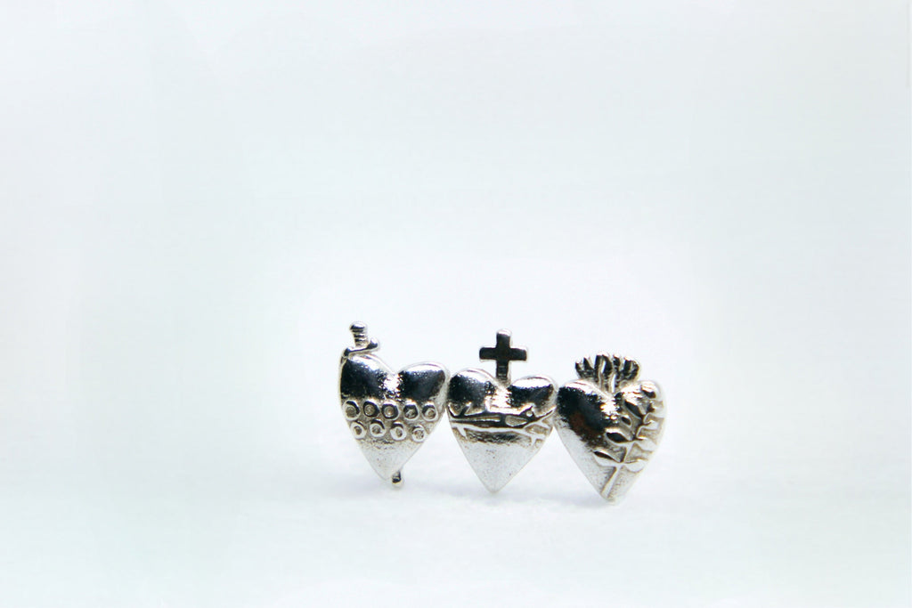 Holy Family Hearts® Earrings in 925 Sterling Silver