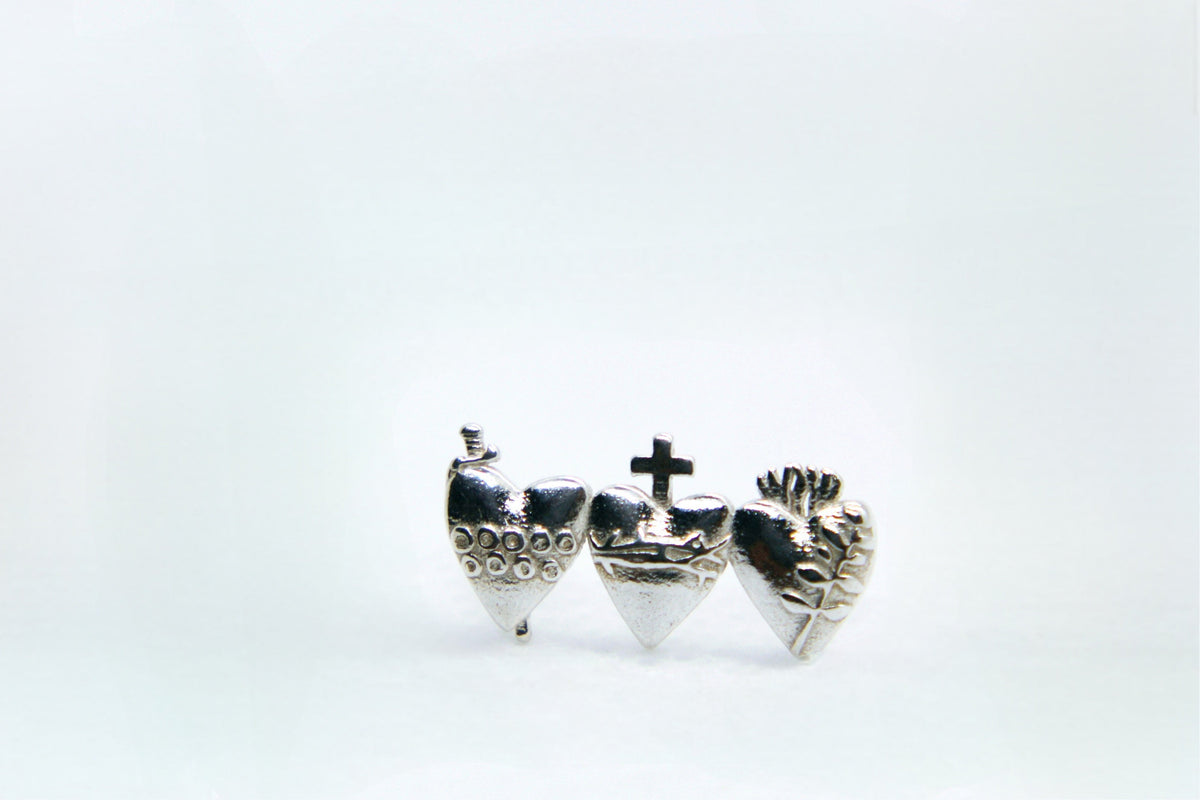Holy Family Hearts® Earrings in 925 Sterling Silver