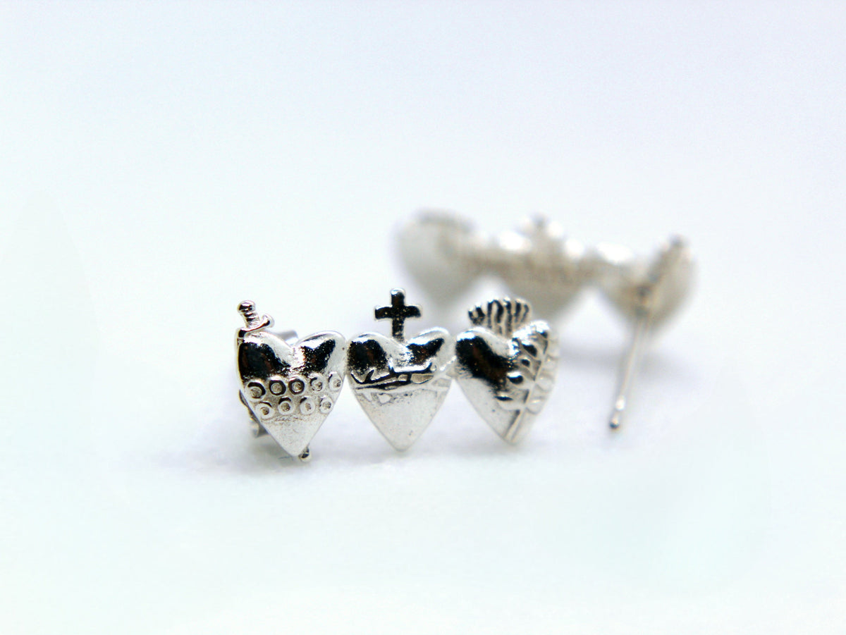 Holy Family Hearts® Earrings in 925 Sterling Silver