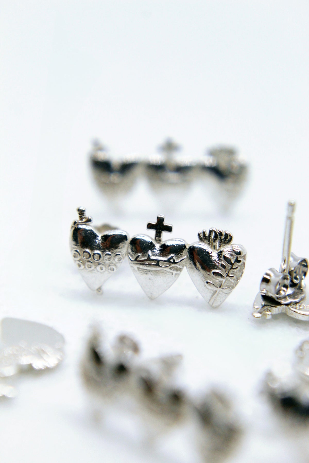 Holy Family Hearts® Earrings in 925 Sterling Silver