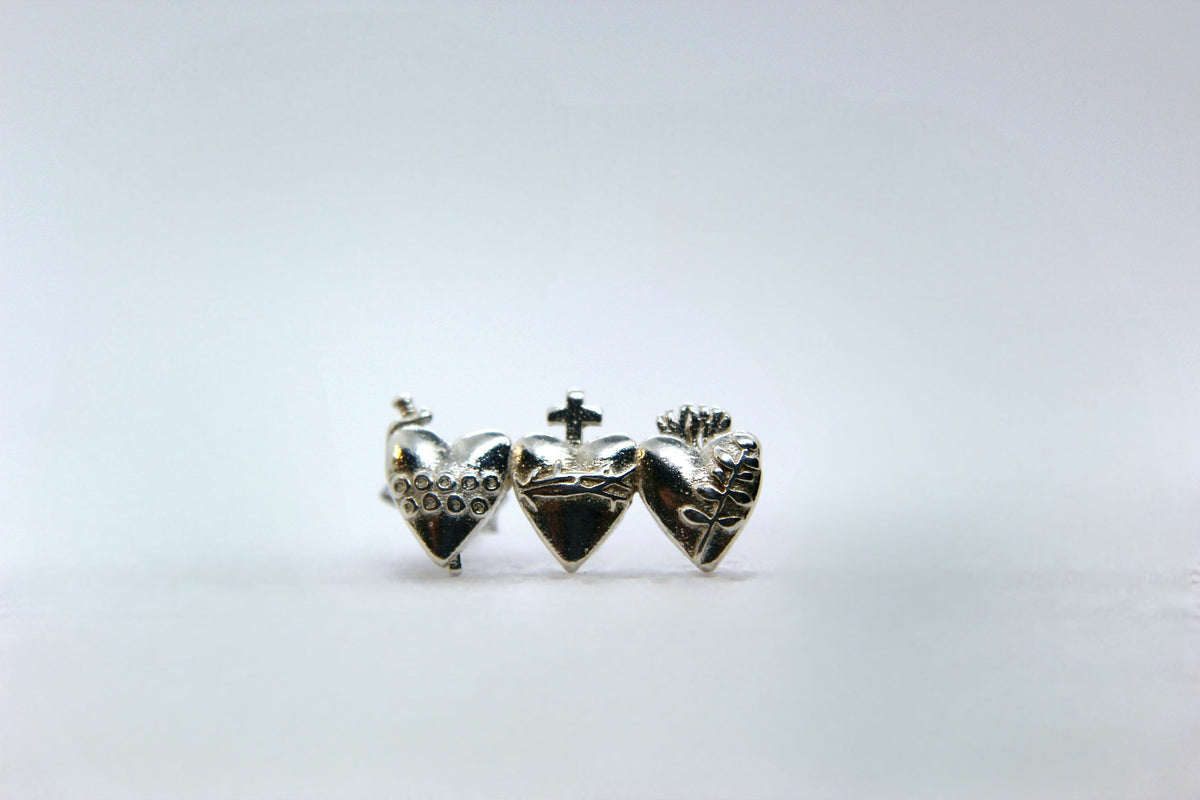 Holy Family Hearts® Earrings in 925 Sterling Silver