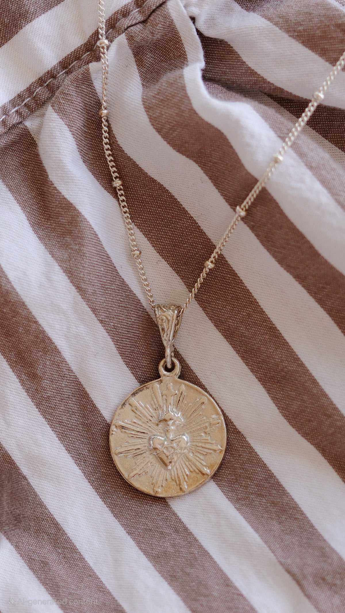 Most Sacred Heart Coin Necklace in Silver