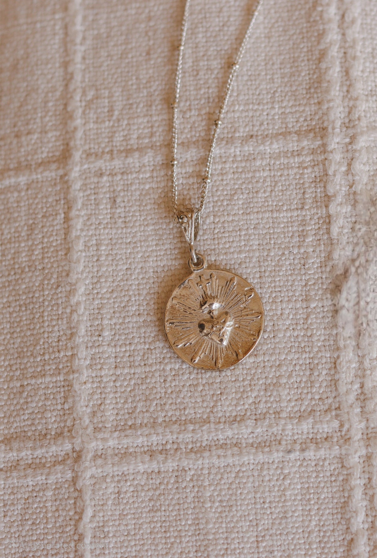 Most Sacred Heart Coin Necklace in Silver
