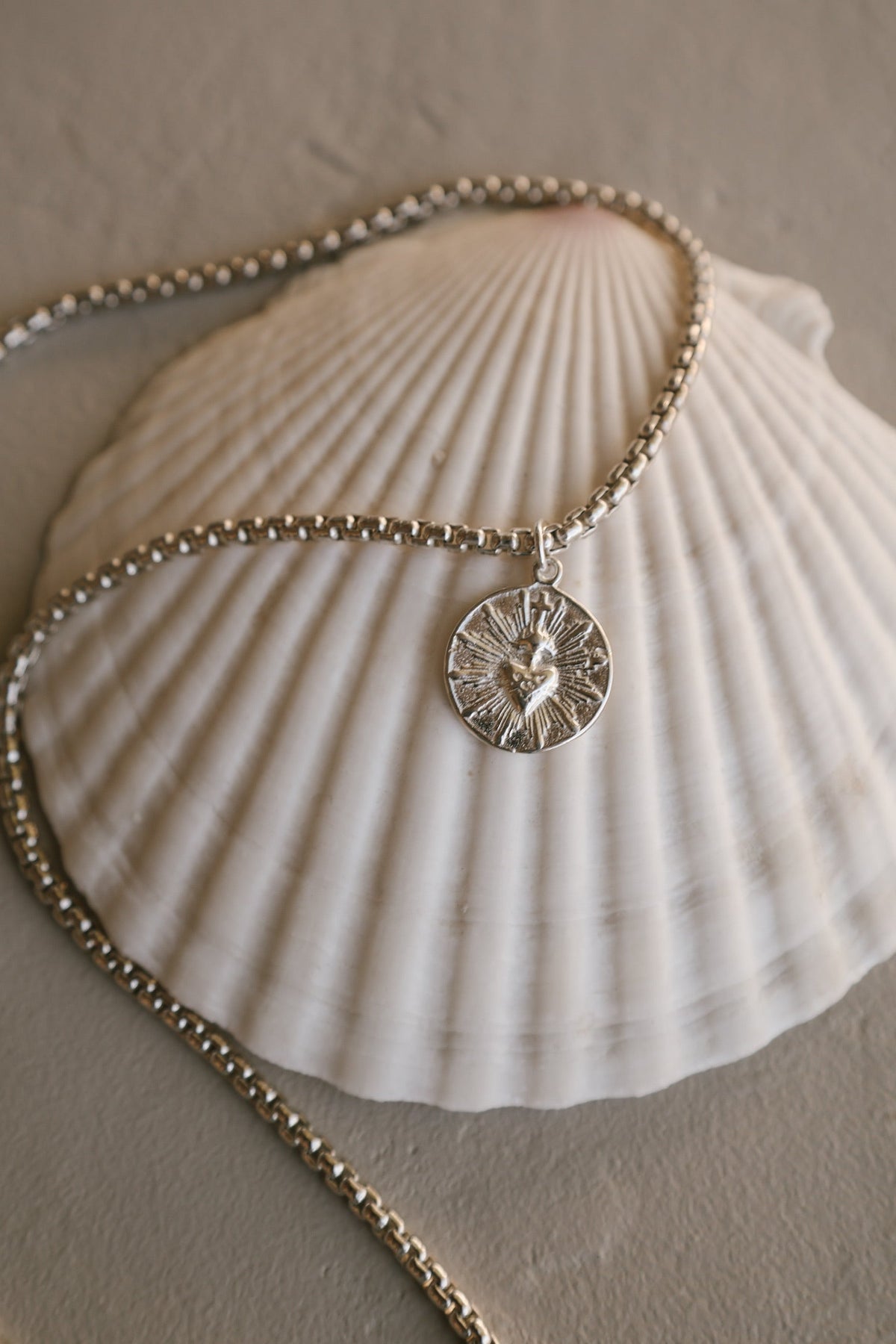 Men’s Sacred Heart Coin | 925 Sterling Silver