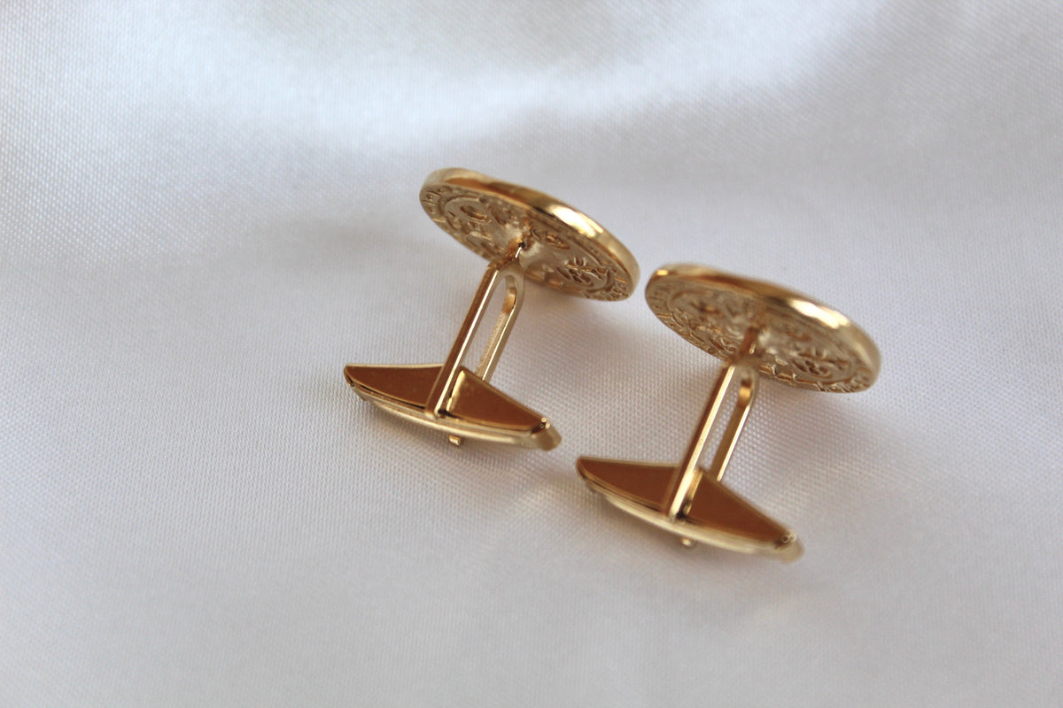 St. Benedict Cufflinks in Gold Vermeil