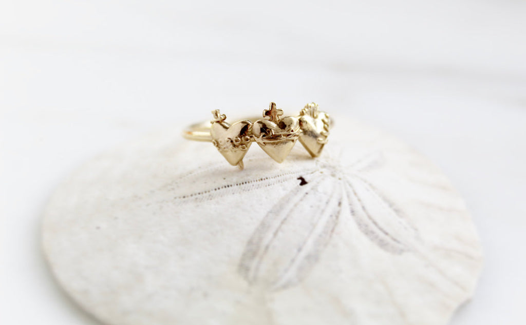 Holy Family Hearts® Ring in 14k Yellow Gold