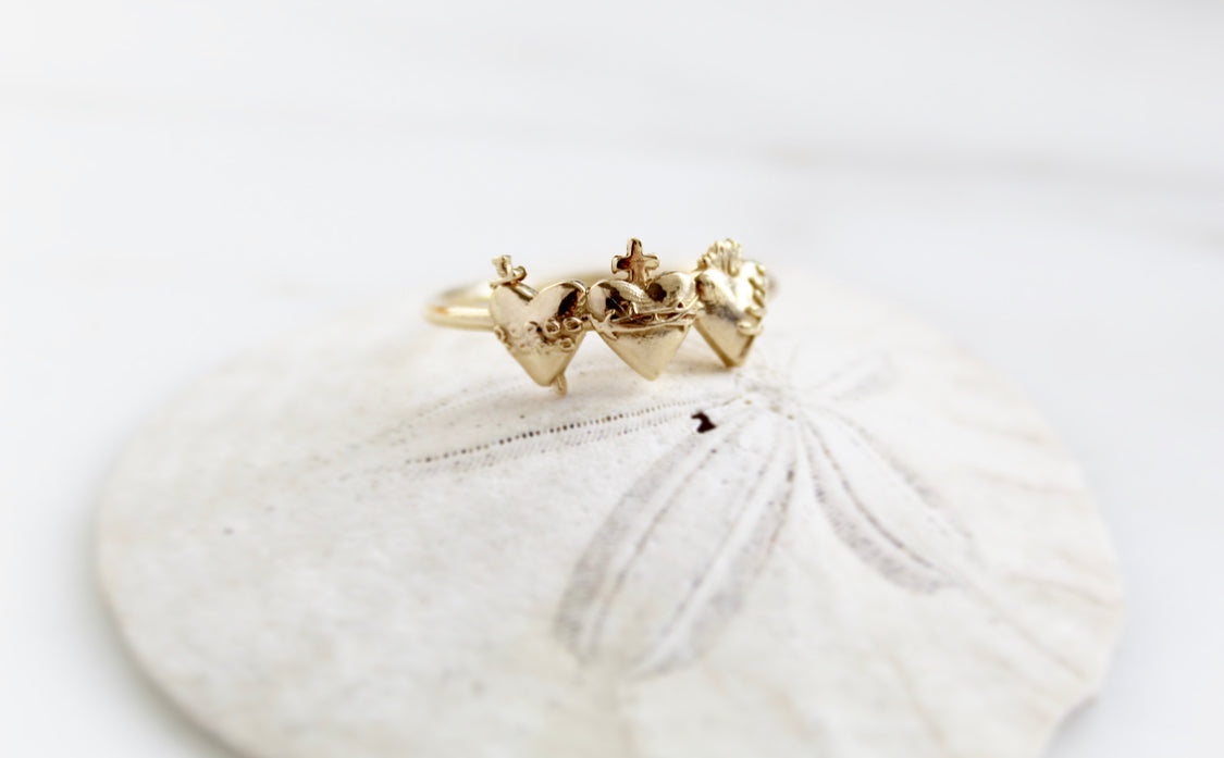 Holy Family Hearts® Ring in 14k Yellow Gold