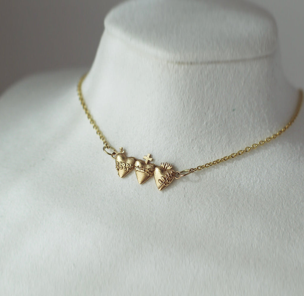 Holy Family Hearts® in 14K Gold Tiny Version