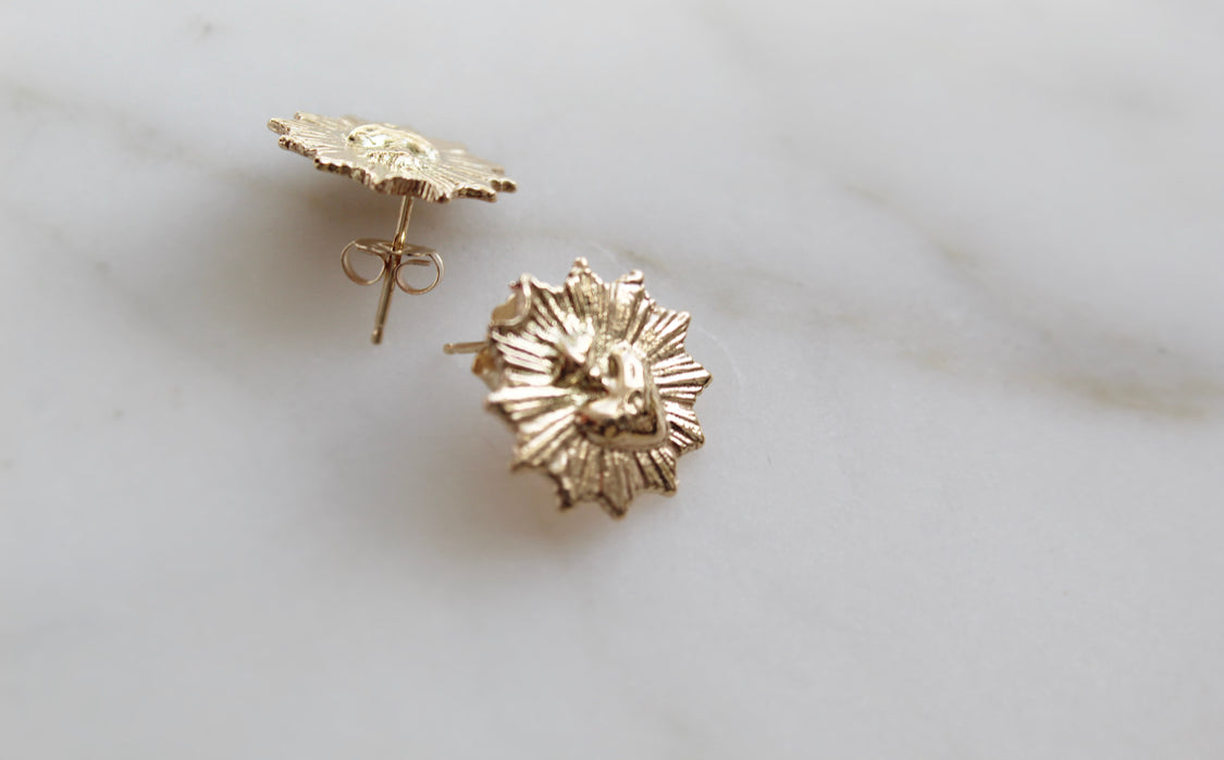 Sacred Heart Earrings in 14k Gold *Made to Order*