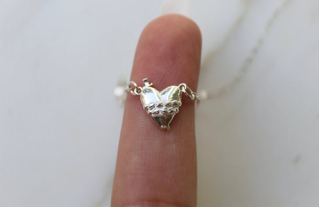 Immaculate Heart of Mary Necklace in Sterling Silver