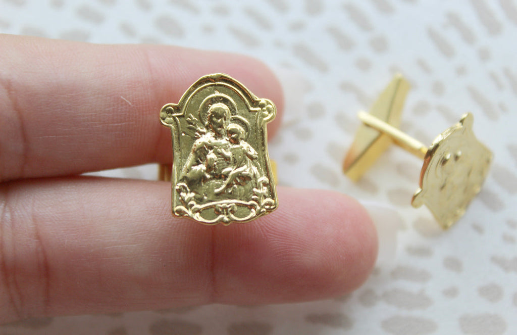 St. Joseph Cufflinks in Gold Vermeil