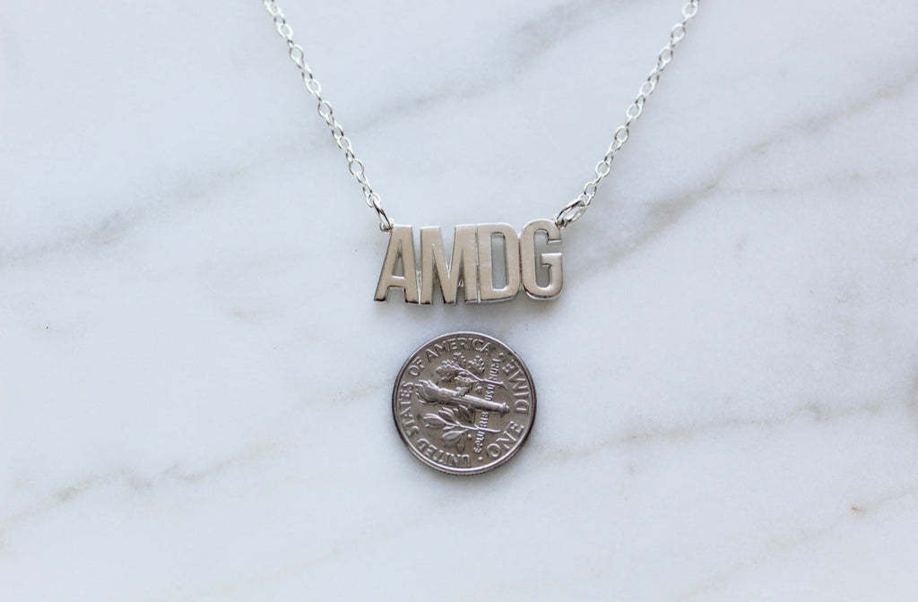 AMDG in Sterling Silver