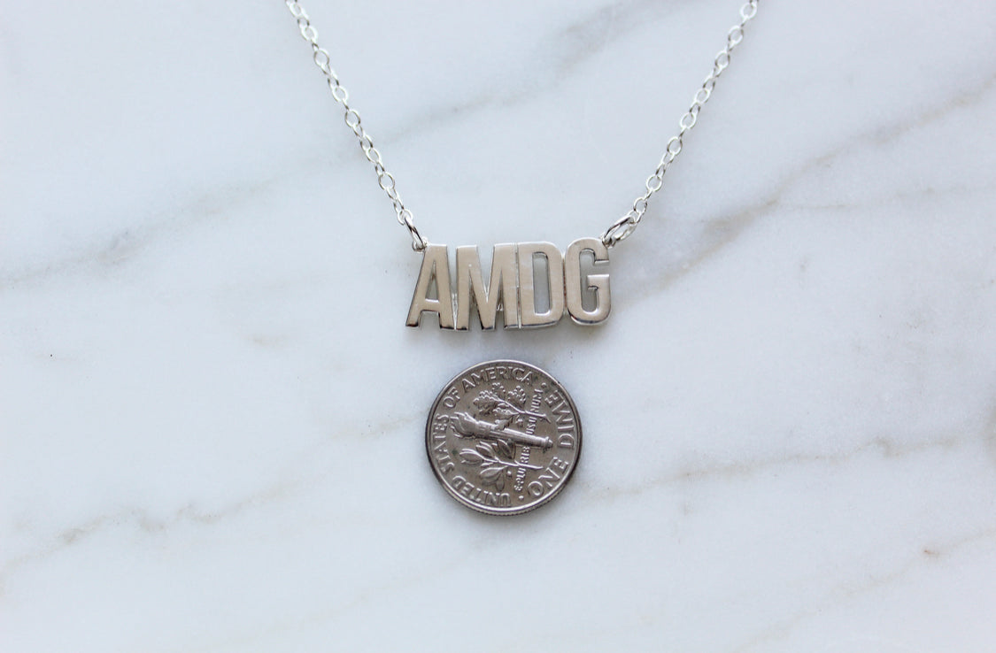 AMDG in Sterling Silver
