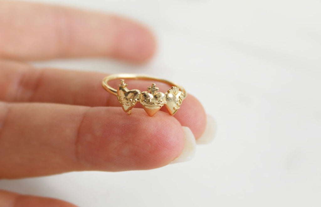 Holy Family Hearts® Ring in 14k Yellow Gold