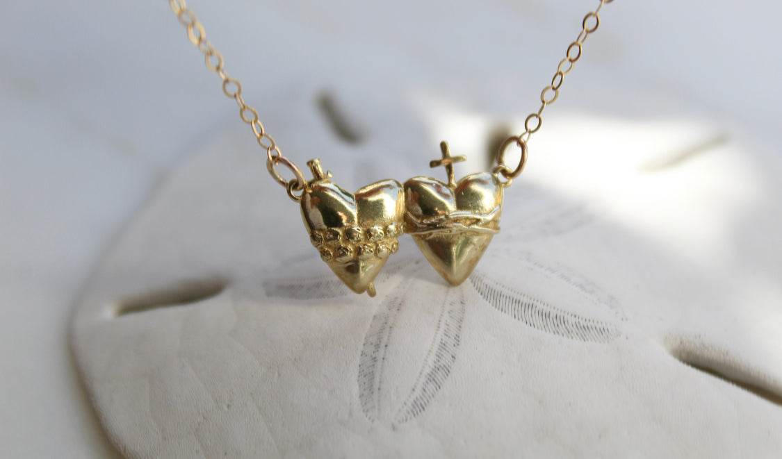 Sacred Heart and Immaculate Heart Necklace