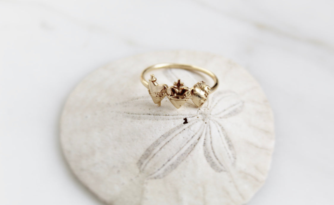 Holy Family Hearts® Ring in 14k Yellow Gold