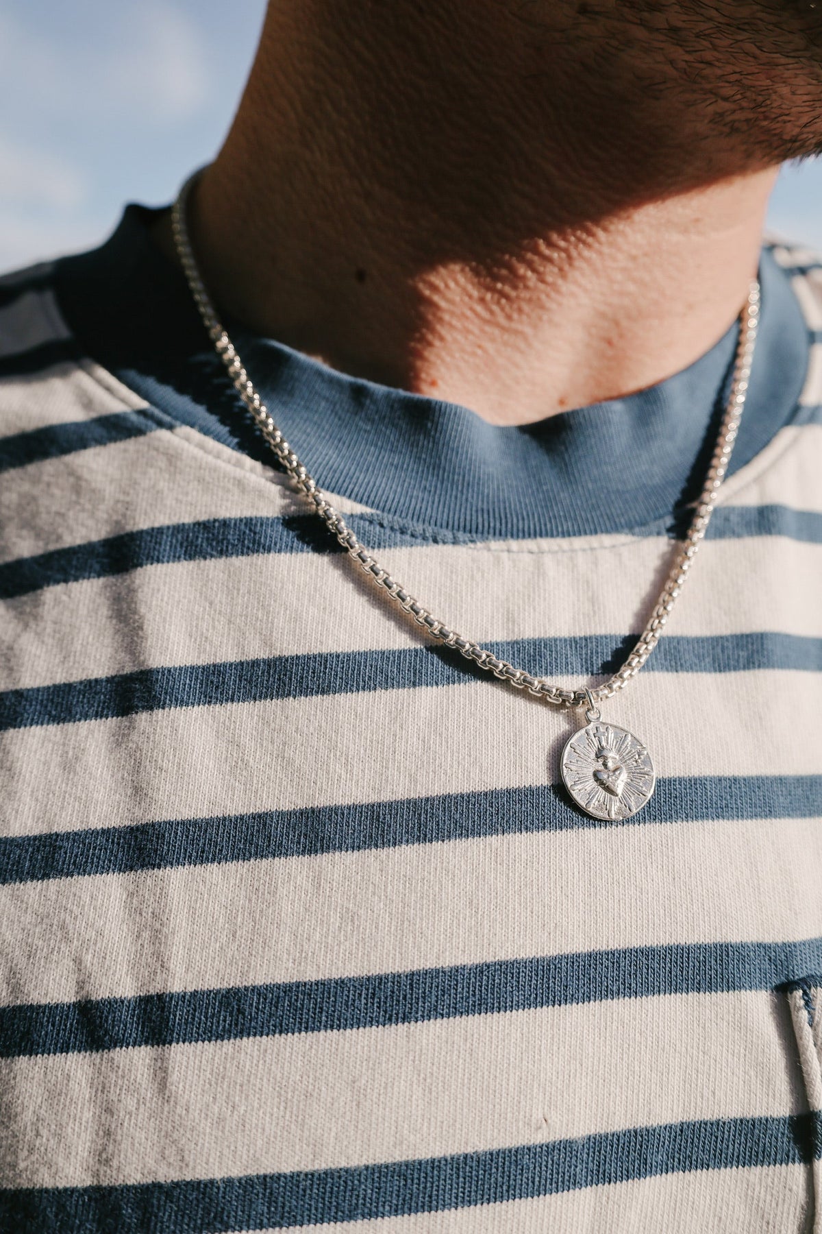 Men’s Sacred Heart Coin | 925 Sterling Silver