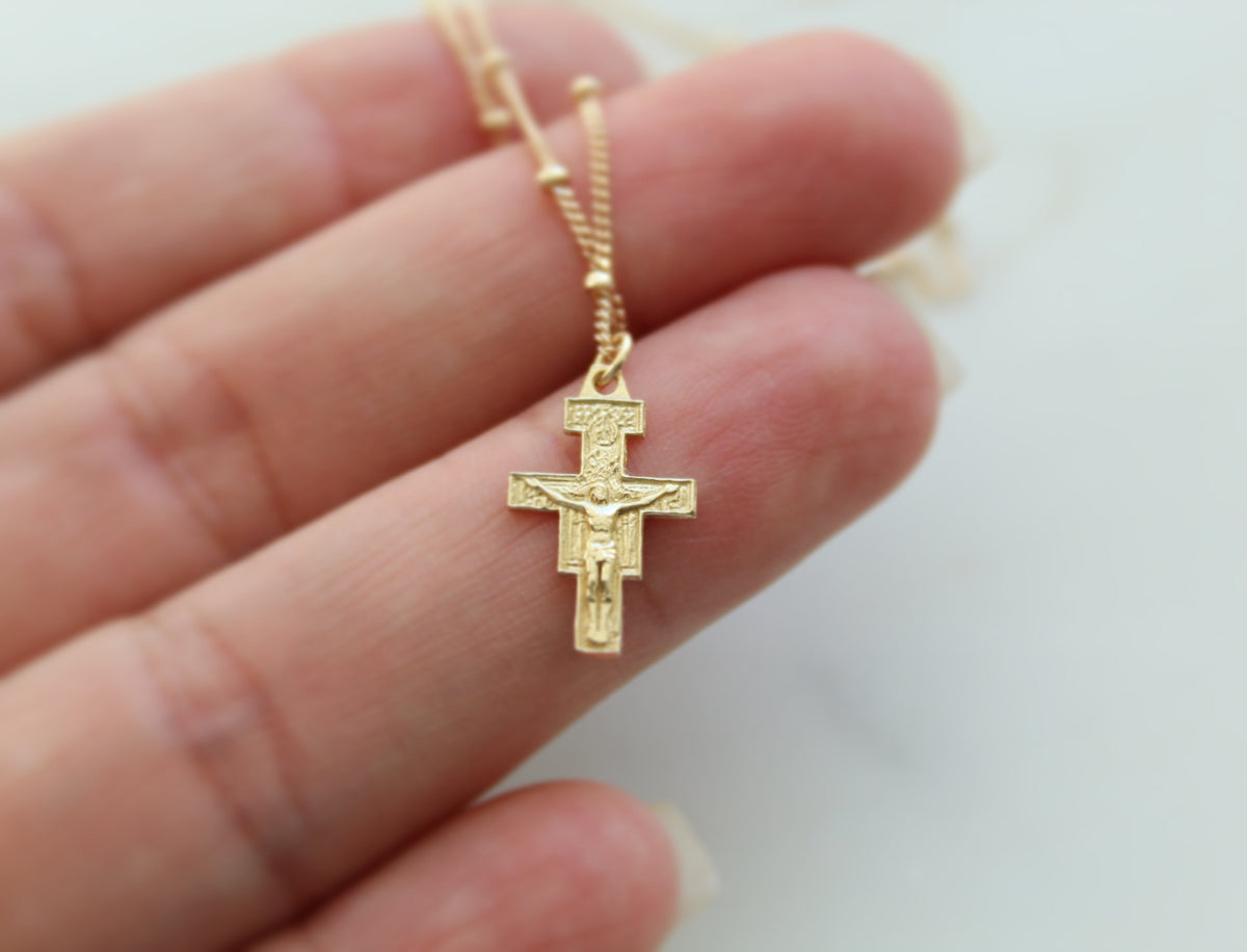 Damiano Crucifix Necklace 14K Gold