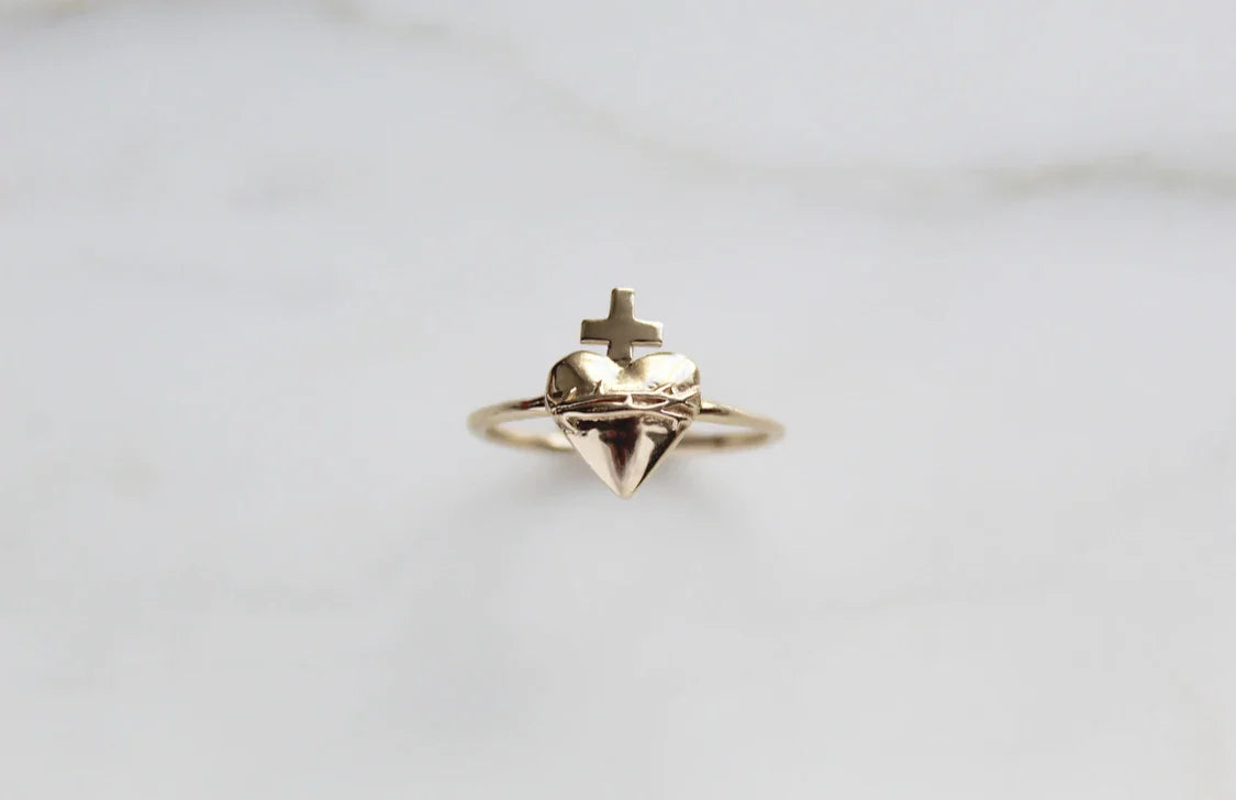Sacred Heart  Ring in Gold Vermeil