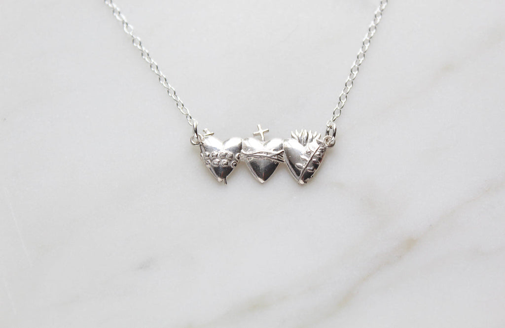 Holy Family Hearts® Necklace in Sterling Silver