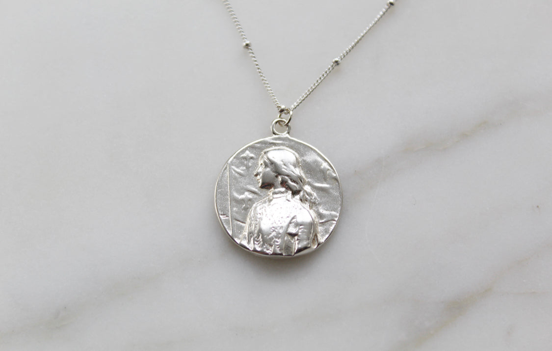 St. Joan Of Arc Necklace in 925 Sterling Silver